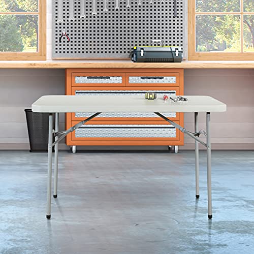 Office Star Resin Multipurpose Rectangle Folding Table for Indoor or