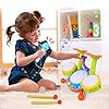 Kids Drum Set, Rabing Electric Musical Instruments Toys with 2 Drum Sticks, Beats Flash Light and Adjustable Microphone…
