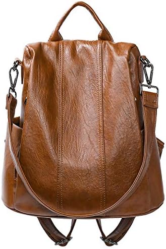 Women Backpack Fashion PU Leather Backpack Purse Anti-theft Backpack Ladies  Shoulder Bags, Brown, One_Size price in UAE | Amazon UAE | kanbkam
