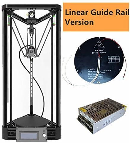 Auto Leveling Rostock 3D Printer DIY Kossel Mini Black Linear Guide Rail Rostock Delta 3D Printer With Heated Bed