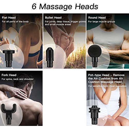 Deep Tissue Percussion Muscle Massager Carrying Case Massage Gun for Pain Relief, Handheld Electric Cordless Body Massager Sports Drill Portable Vibratio Super Quiet Massager - Thumbnail 2