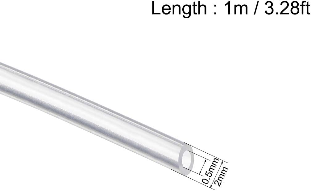 sourcing map Silicone Tubing 0.5mm x 2mm 3.3ft Silicone Rubber Tube Air Hose Water Pipe for Pump Transfer Clear - Image 3