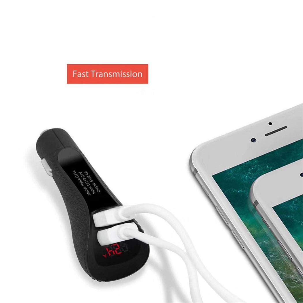 Haonike Cargador de Coche USB Dual portátil de Alta Velocidad Duradero para teléfono móvil Bases de Carga