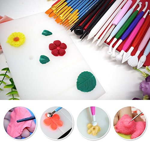 AK ART KITCHENWARE 12sets Silicone Veining Mold 5sets Petal Steel Cutters 1 Veining Board 1 Foam Pad 10 Brushes 3… 4 AK ART KITCHENWARE 12sets Silicone Veining Mold 5sets Petal Steel Cutters 1 Veining Board 1 Foam Pad 10 Brushes 3… - Image 5