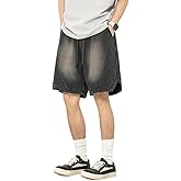 Men's Y2K Baggy Denim Shorts Loose Fit Vintage Harajuku Casual Jorts 2026 Summer Elastic Waist Alt Emo Streetwear