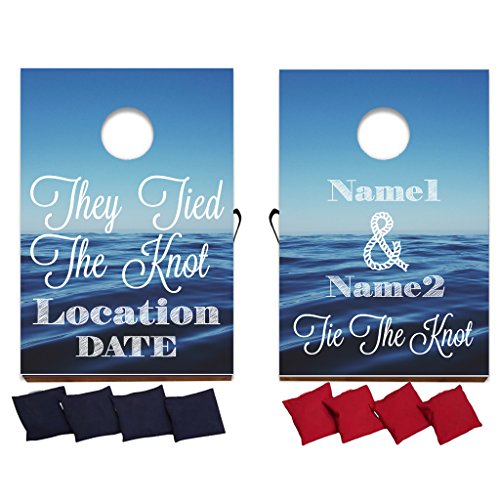 VictoryStore Custom Wedding Bag Toss Game - Custom Wedding Cornhole - They Tied The Knot