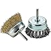Katzco Wire Wheel Brush - 2 Pack Knotted and Crimped Cups for Rust Removal, Corrosion and Paint - Hardened Steel Wire for Reduced Wire Breakage and Longer Life - 3 inch