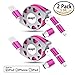 2Pack Miger® 3 Feet(1 Meter) Retractable Charge and Sync 3-in-1 Cable with Lightning & Micro USB Connectors for iPhone, iPad, iPod Touch /5 Nano 7 on iOS9, Samsung/HTC & More (Hot Pink)