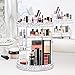 WILLED Acrylic Makeup Organizer 360 Rotating Adjustable Carousel Makeup Holder Cosmetic Storage Display Case, Fits Creams, Makeup Brushes, Lipsticks, Jewelry (Diamond Design)