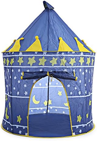 OutlifE Non-toxic Non-PVC Cloth Children Folding Play House Portable Outdoor Indoor Toy Tent Castle Cubby Playhut blue