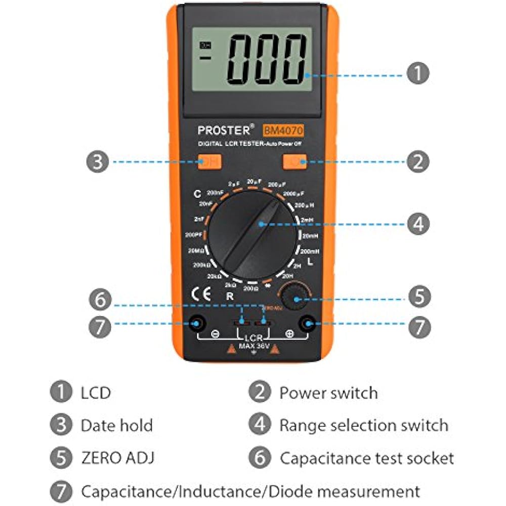 LCR Meter Multimeter Tester For Capacitance Resistance Inductance