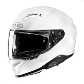 HJC F71 Solid Full Face Motorcycle Helmet with HJ-38 Pin-lock Shield, DOT Approved (White, Large)