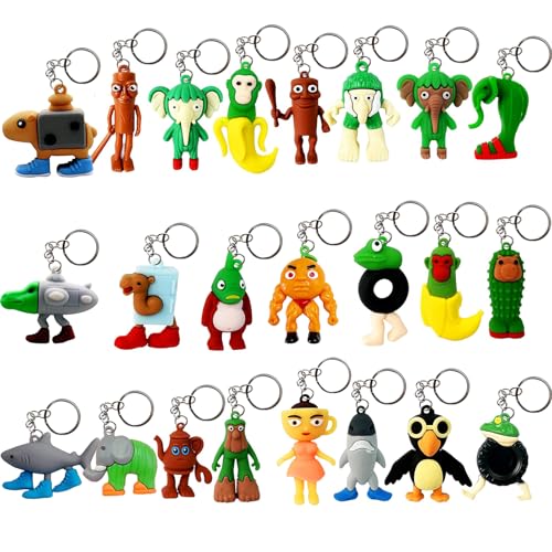 24PCS Brainrot Toys Italian Memes Keychain Tung Tung Tung Sahur Keychain Tralalero Tralala Toys Figurine Gift for Halloween Christmas Birthday