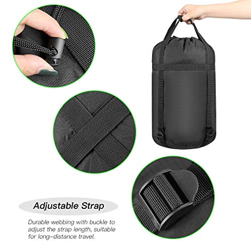 TINANA Compression Stuff Sack, Waterproof Sleeping Bags Storage Stuff Sack Organizer, Great for Backpacking and Camping Hiking (2 Pack) - Thumbnail 4