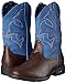 ROPER Kids Boys Lightning Embroidery Round Toe Casual Boots Mid Calf - Blue, Brown