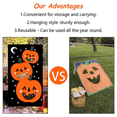YOBAYE Halloween Toss Game Pumpkin Bean Bag Toss Games with 3pcs Bean Bags for Kids Party Halloween Decorations