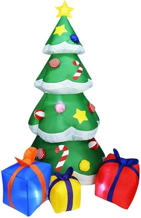 Amazon Co Jp インフレータブルクリスマスツリー2 1メートルの高自動インフレータブルツリーは内蔵のledライトのギフトパッケージ クリスマス庭の装飾スプリー クリスマス飾り 可愛い オーナメント ホーム キッチン