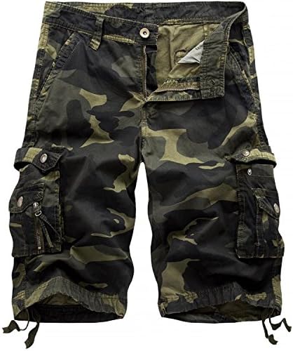 HHGKED Men's Twill Cargo Shorts (36, Dark Army Green)