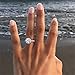 Tripmark Exquisite Ring 925 Sterling Silver Round White Sapphire Accross Diamond Jewelry Anniversary Proposal Gift Party Bridal Engagement Wedding Band Rings for Bride Women (7)