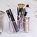 PuTwo Modern Acrylic Round Makeup Brush Organizer, Transparent, 3 Sections, 370g