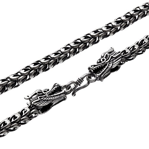 Sterling silver 4mm dragon chain - handmade vintage 925…