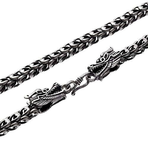 Sterling Silver 4mm Dragon Chain - Handmade Vintage 925 Necklace 16'' 18'' 20'' 23.6'' 26'' or 30'' (sterling silver, 4mm wide, 16 inches)