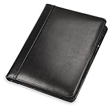 Samsill Regal Executive Leather Padfolio / Portfolio, Wraparound Zipper Closure, Interior 10.1” Tablet Sleeve, 8.5 x 11 Writing Pad, Black