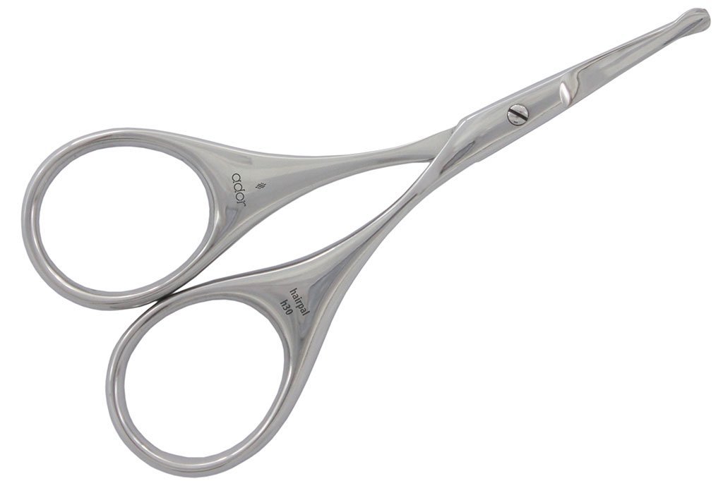 Suvorna Premium Eyebrow Scissors and Nose Hair Scissors With Curved Safety Blades & Rounded Tip for Trimming Small Details Facial Hair, Ear Hair Trimmer, Eyebrow Grooming & Trimming Nasal Hair for men