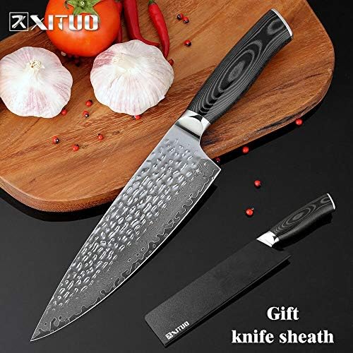 Best Quality - Kitchen Knives - 8 inch Chef Knife 67 layers Damascus Forging Craft Slaughter Knife Mekata Handle Utility Knife Kitchen Cooking Tools Sharp - by HURA - 1 PCs