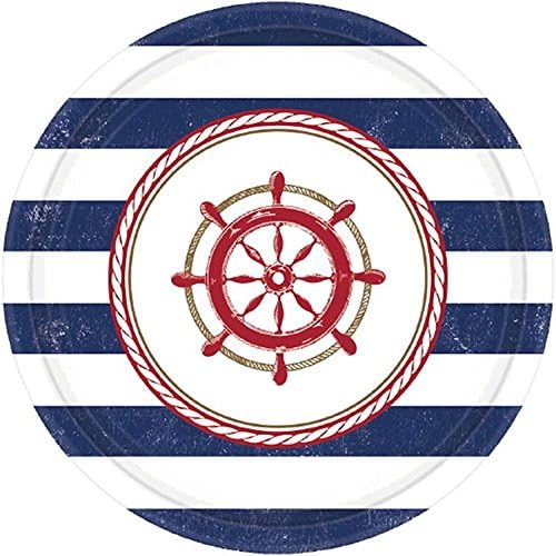 Summer 'Nautical Anchors Aweigh' Small Paper Plates (8ct)