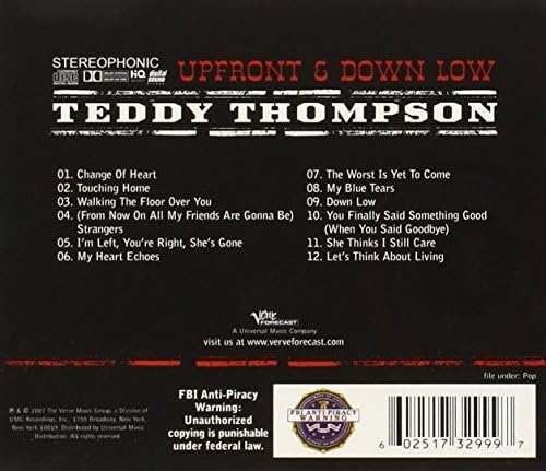 Upfront Down Low Teddy Thompson Amazon Ca Music