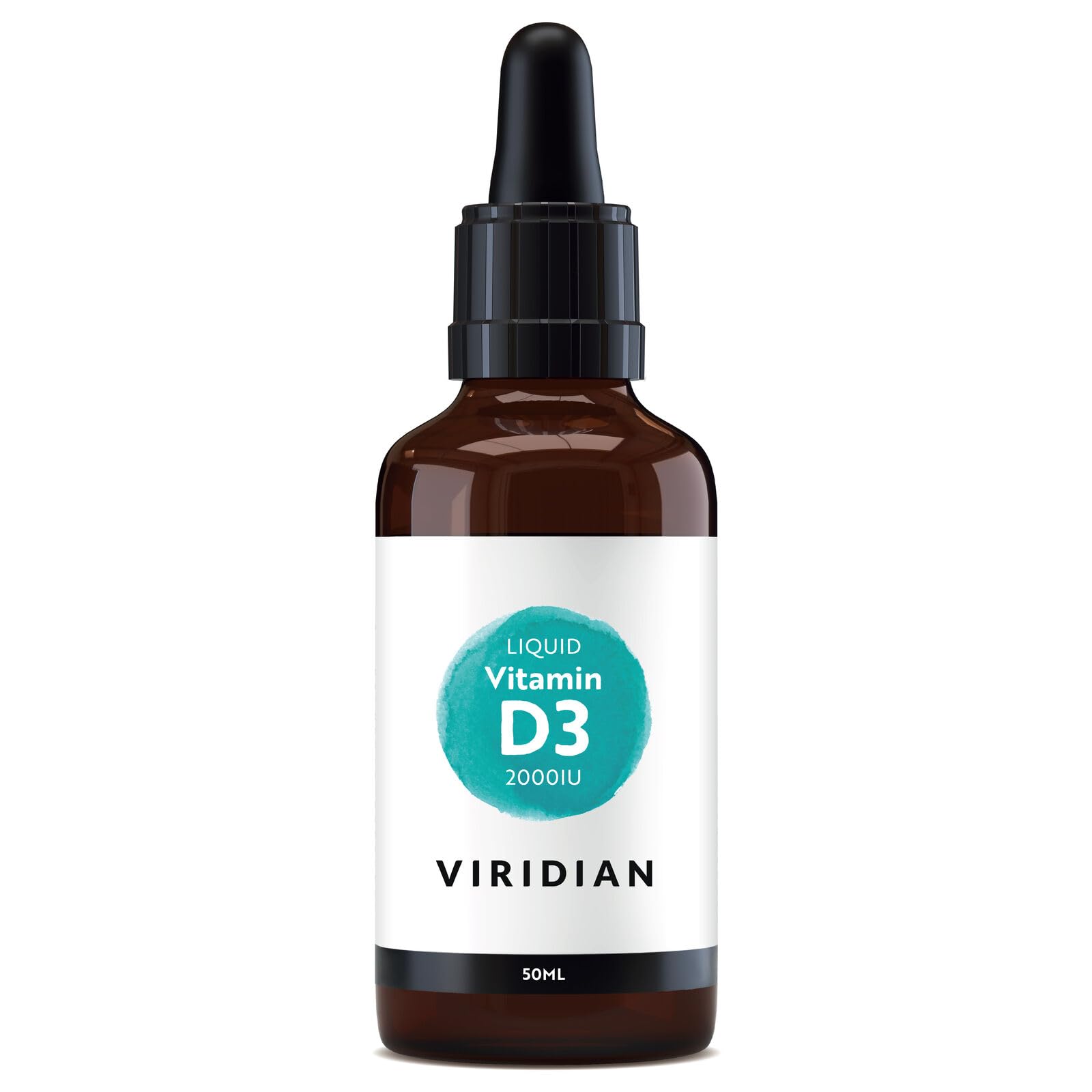 Viridian - Liquid Vitamin D3 2000IU - 50ml | Bone, Muscle & Immune Health | Plant-Based Lichen Source | Vegan D3 Drops, Orange Flavour | Vegan & Kosher | Nutritionist Formulated