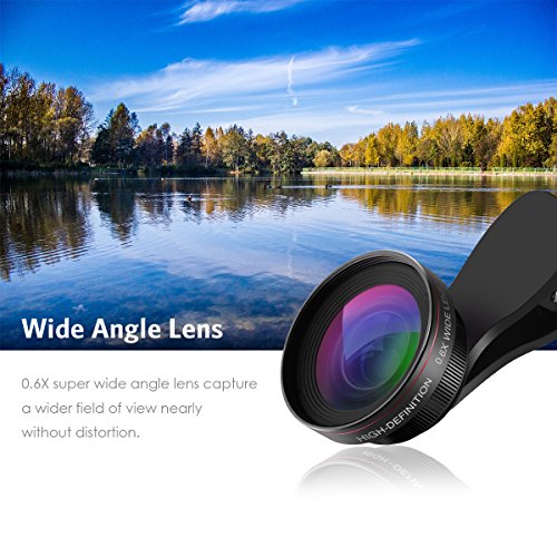 [Upgraded Version] Criacr For iPhone Camera Lens Kit, 0.6X Wide Angle Lens + 15X Macro Lens, Clip-On Cell Phone Lens for iPhone X / 8 / 8 Plus / 7 / 6 / 6S, Samsung, Most Smartphones (NO Distortion) - Thumbnail 2