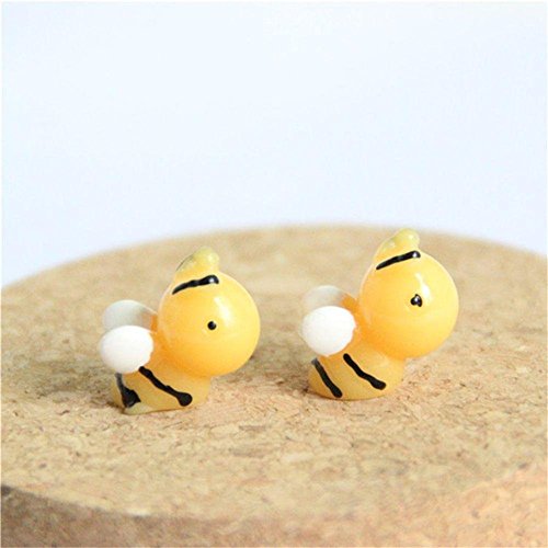 COOLTOP 10pcs Gardening Fairy Garden Miniature Accessories Micro Landscape Decor Resin Honey Bee DIY