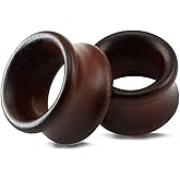 ZS Vintage Natural Brown Black Wood Organic Ear Tunnel Plugs Stretcher Gauges for Men and Women