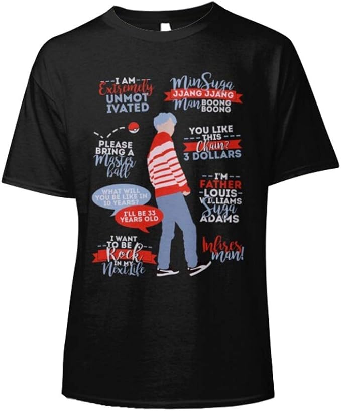 Bts Suga Quotes Slim Fit TShirt Urban Graphic Tees For