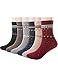 ADFOLF 6 Pairs Womens Wool Socks Thick Knit Warm Casual Wool Cozy Crew Winter Socks Christmas Gifts