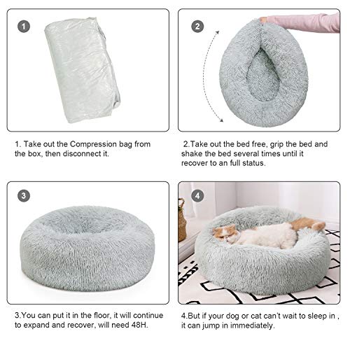 BEDELITE Dog Bed for Small Dogs - Calming Dog Bed & Large Cat Bed, Washable Round Dog Bed 23\