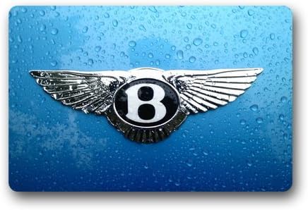 LaHuo Bentley Wings To Fly With B Logo Special For Car Lovers Custom Design Doormats Outdoor Indoor Stairs Bath Front Door Small Rug Machine-Washable Neoprene Rubber Doormat 30"(L) x 18"(W)
