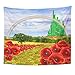 Emvency Tapestry Field Yellow Brick Road Backdrop Leading to Emerald Wizard City Flowers Party Follow Home Decor Wall Hanging for Living Room Bedroom Dorm 60x80 Inches