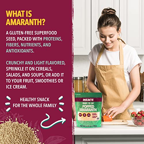 Amaranthy Readytoeat Popped Amaranth Bag (3.53 oz) High Protein