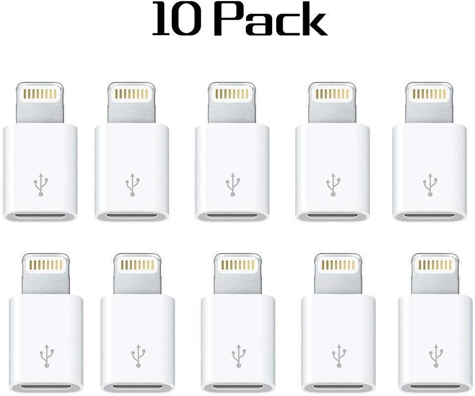 Trenro Micro USB to 8 Pin Lightning Converters Android Micro USB Transfer to Apple IOS Lightning Port