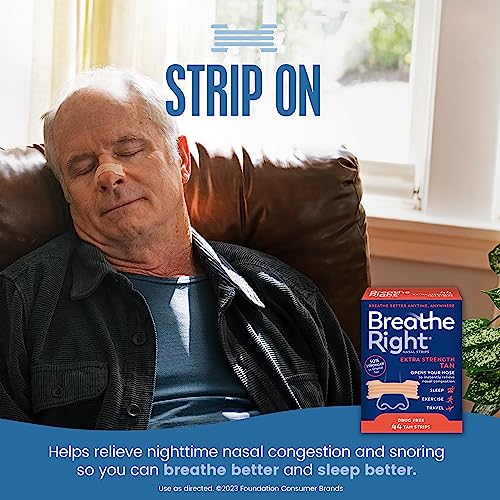 Breathe Right Nasal Strips, Extra Strength, Tan Nasal Strips, Help Stop Snoring, DrugFree