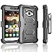 Galaxy Luna Case, Galaxy Amp 2 Case, Galaxy Express 3 Case,J1 2016 Case, Tekcoo [Tshell] [Gray] Shock Absorbing [Built-in Screen] Holster Locking Belt Clip Case Cover for Samsung Galaxy J1 2016