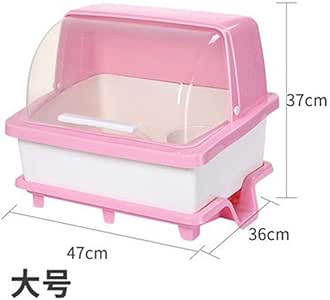 Caja de almacenamiento de plástico para cocina con tapa de platos