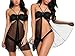 Avidlove Womens Lingerie Halter Babydoll Mesh Chemise Mini Sleepwear