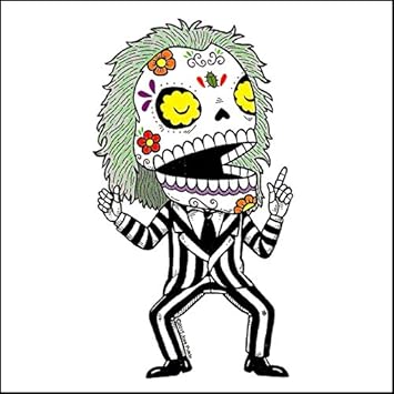 Amazon Com Mis Nopales Beetlejuice Weather Proof Die Cut Vinyl Day Of The Dead Sticker Automotive
