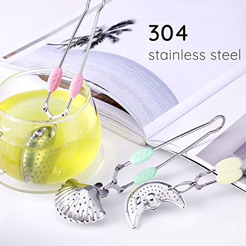 Senbowe 3 Pack Stainless Steel Tea Infuser Tea Strainer, Tea Infuser Threaded Connection Stainless Steel with Silicone Handle to Brew Loose Leaf Tea& Herbal Teas- Great Gift for Tea Lovers