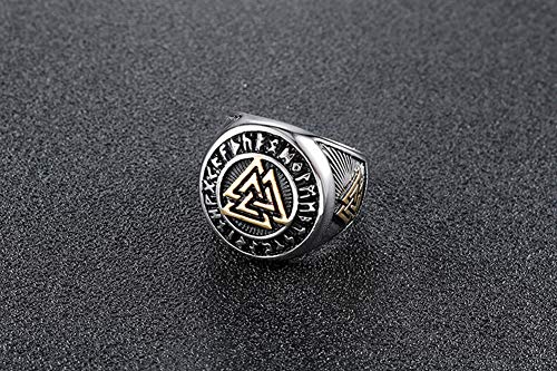 HIJONES Herren Nordischer Wikinger Symbol Ring aus Edelstahl – Bild 3