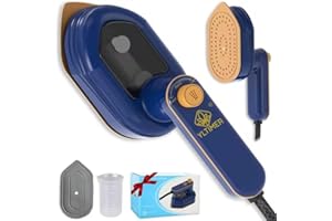 YLTIMER Portable Mini Travel Iron for Clothes, 180° Rotating Handheld Iron Steam, Small Size Ironing Machine for Dry and Wet Ironing for Business, Home, Fabric Wrinkle Remover（Dark Blue)